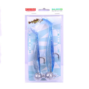 Джиг головка оснащенная Balzer Shirasu (Blue Glitter)